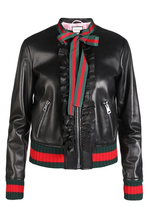 gucci women leather jacket|gucci winter coats with hoodie.